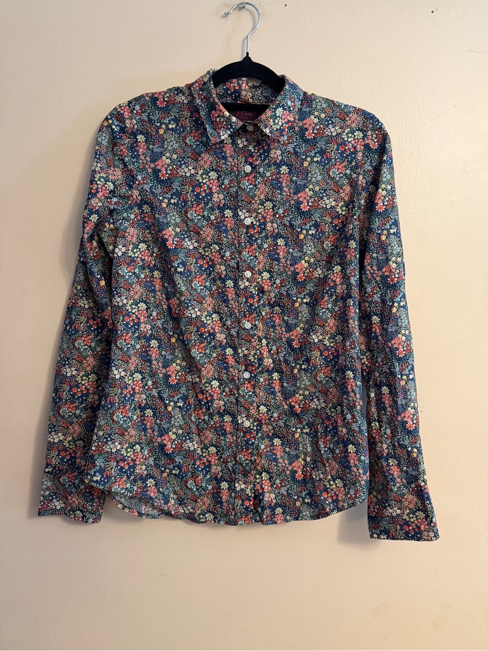 J. Crew Liberty Fabrics Navy Floral Button-Down Shirt